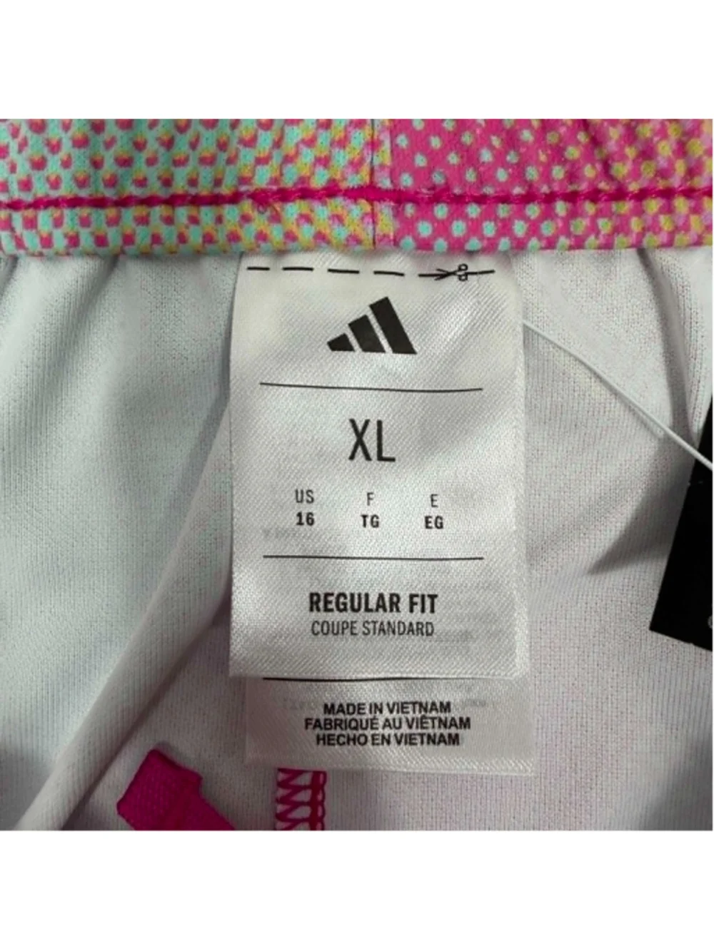 Adidas AOP Knit Shorts Pink Pastel Tie Dye Active Performance Girls Size XL NWT